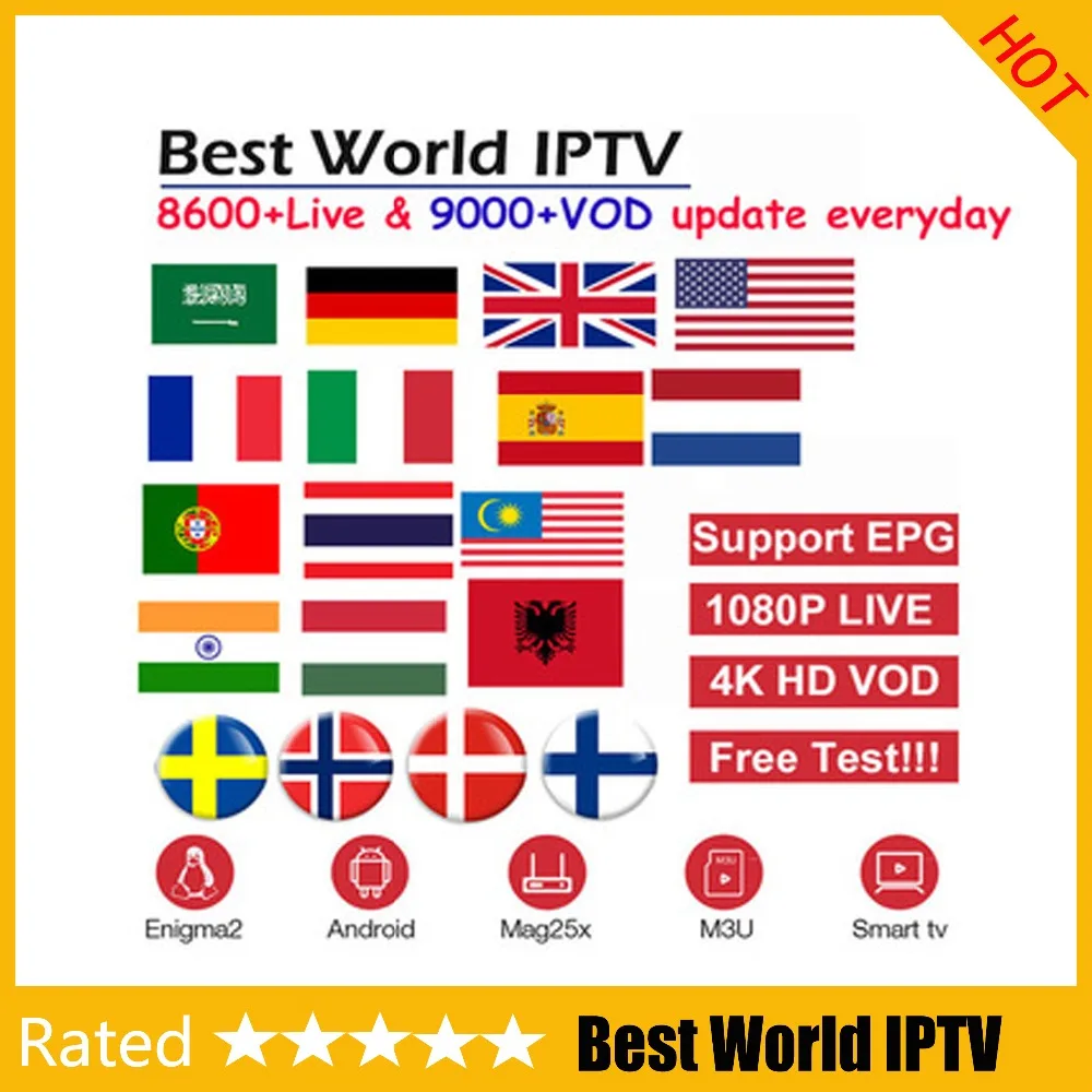 IPTV подписка Европа Франция Великобритания Пособия по немецкому языку арабский голландский Швеция французский Польша, Португалия, смарт-телевидение IPTV M3U 6000 в прямом эфире