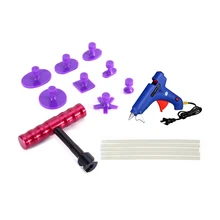 Автомобильный PDR набор инструментов безболезненный инструмент для удаления вмятин 8x вмятин СЪЕМНИК ручка Т-набор инструментов с рукояткой+ клей палочки PDR инструмент Herramentas