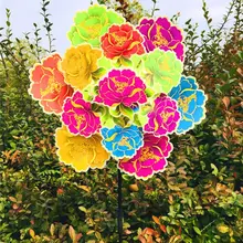 Трехслойные цветы ветряной Спиннер игрушки в виде ветряной мельницы украшения сада ветряные колеса Pinwheel цветочные красочные детские игрушки подарки