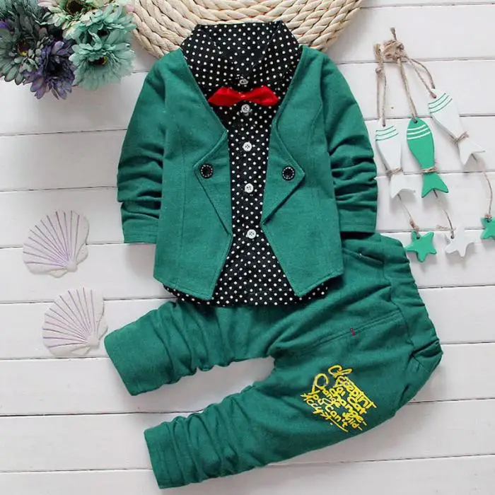 US $15.88 |Herbst babys Sets Kinder Baby Jungen Taste Buchstaben Bogen Kleidung Sets Hemd Jacke + Pants 2 teilige Anzug Set Geburtstagsgeschenk YH 17 Geburtstagsgeschenk Velours Baumwolle Mantel Winter Jacke