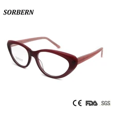 SORBERN Модные женские оптические оправы кошачий глаз ретро очки женские сексуальные дизайнерские винтажные ацетатные Прозрачные Линзы для очков очки