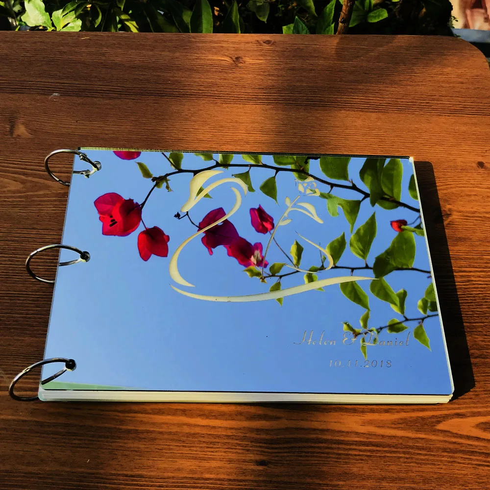 Personalized Wedding GuestBook A5 Size Mirror Silver Gold Wedding Gift Wedding Reception Book Custom Name Guest Book (2)