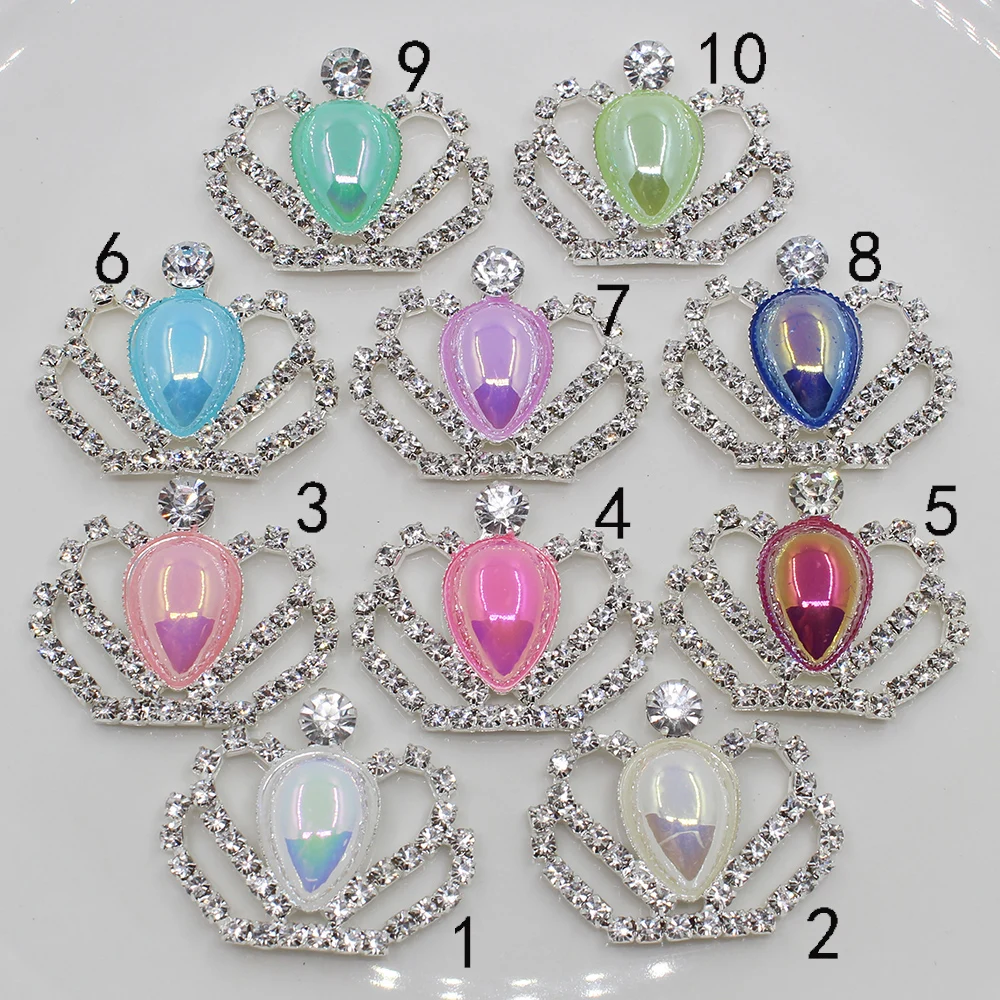 

Fashion Princess Crown Crystal Rhinestone AB color pearl botones decorativos wedding Birthday party scrapbooking craft supplies