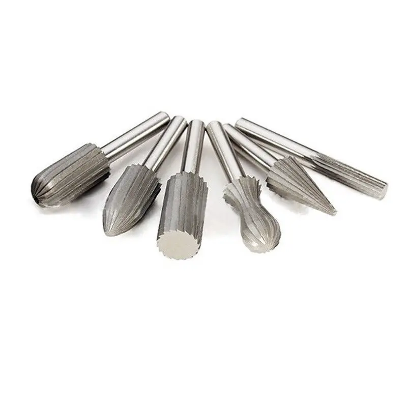 6pcs/Set NEW Bearing Steel Burr Milling Cutter 6mm Shank Rotary Tools Electric Grinding Metal Graver Tool Accessories