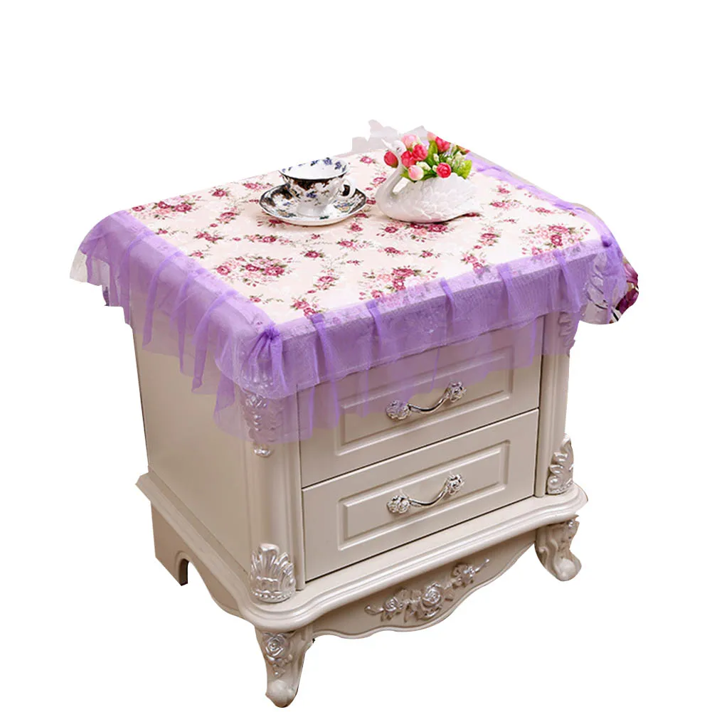 75*80cm Bedside Dustproof Cover Pastoral Floral Printed Mesh