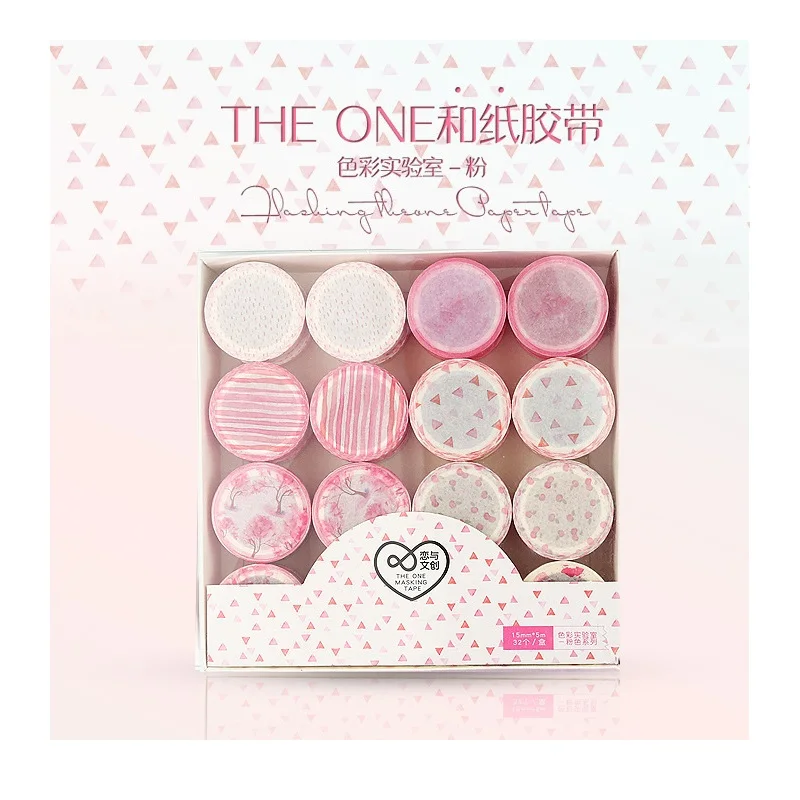 

32 Pcs/Set 15mm*5m Color Laboratory Pink Series Washi Tape Adhesive Tape DIY Scrapbooking Sticker Label Masking Tape