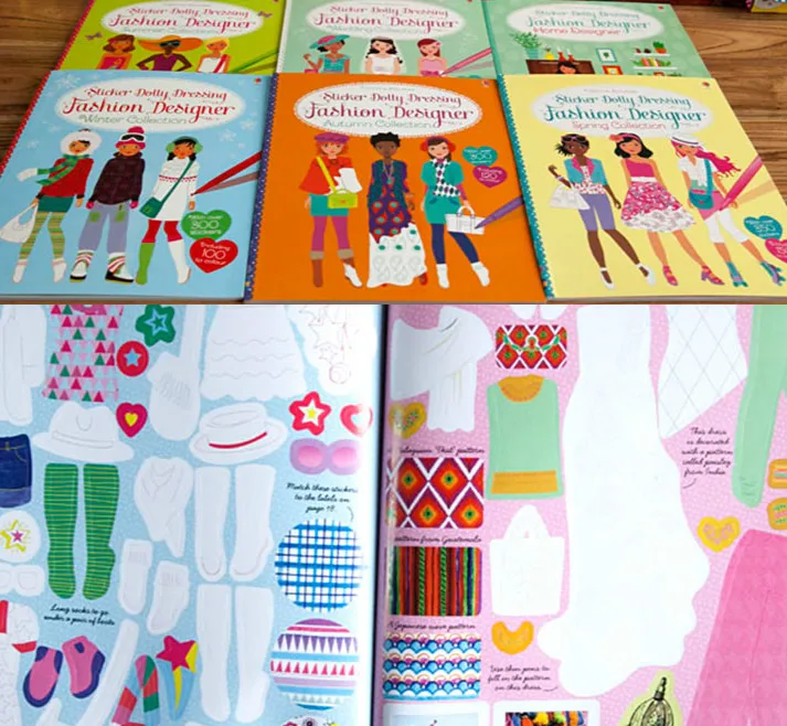

English Cartoon Girls Sticker Dolly Dressing up Princess Fashion Design Books Spring /Summer/Fall/ Winter/home/ Wedding mkd3