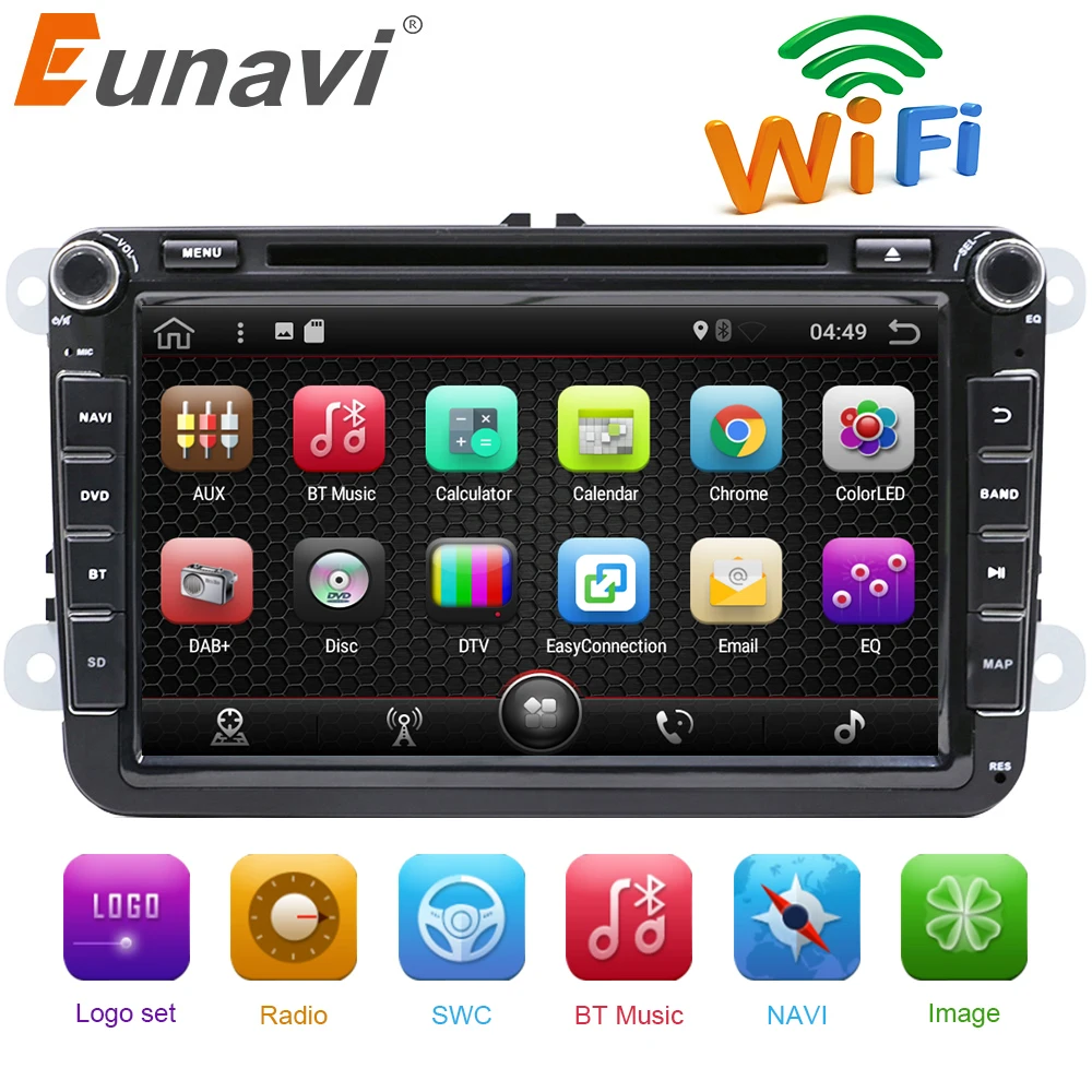 Eunavi 2 Din 8 inch Quad core Android 7 1 font b car b font dvd