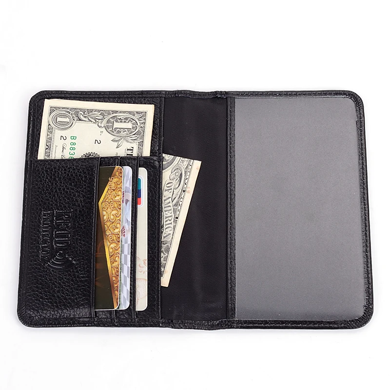 Passport wallet RFID BLOCKING top grain genuine cow Leather leather passport cover+ Identity Theft protection mens wallet MRF6