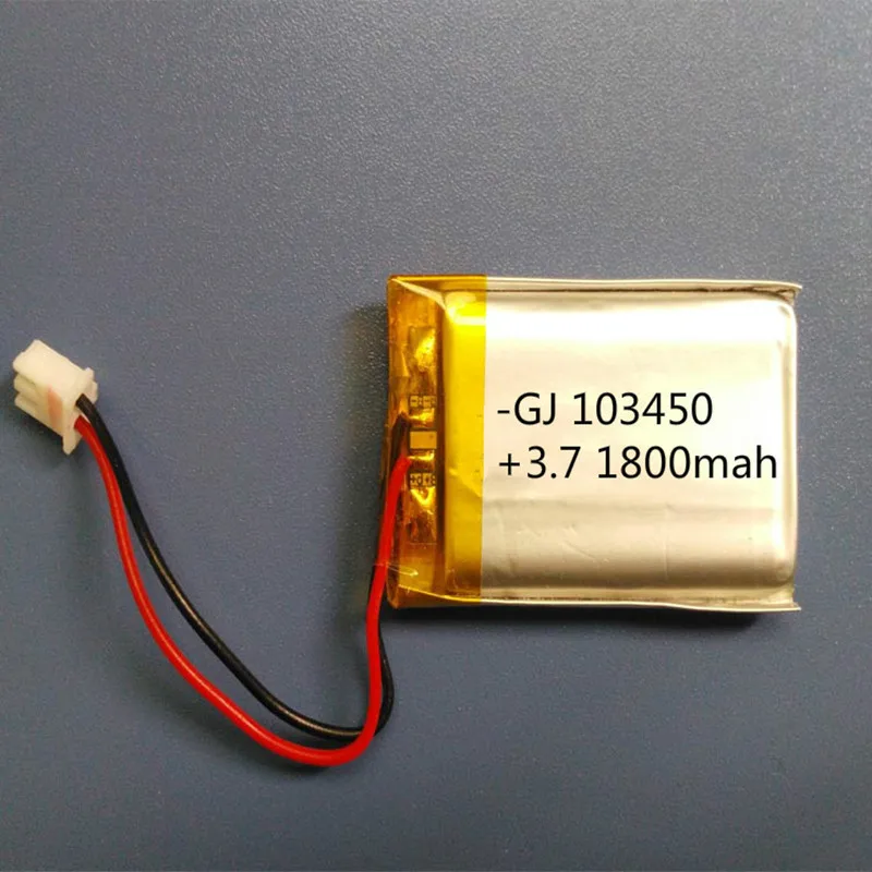 

Free shipping by DHL Fedex 50pcs 3.7V 1800mAh 103450 Lithium Polymer Rechargeable Battery with connector For GPS Digital cameras