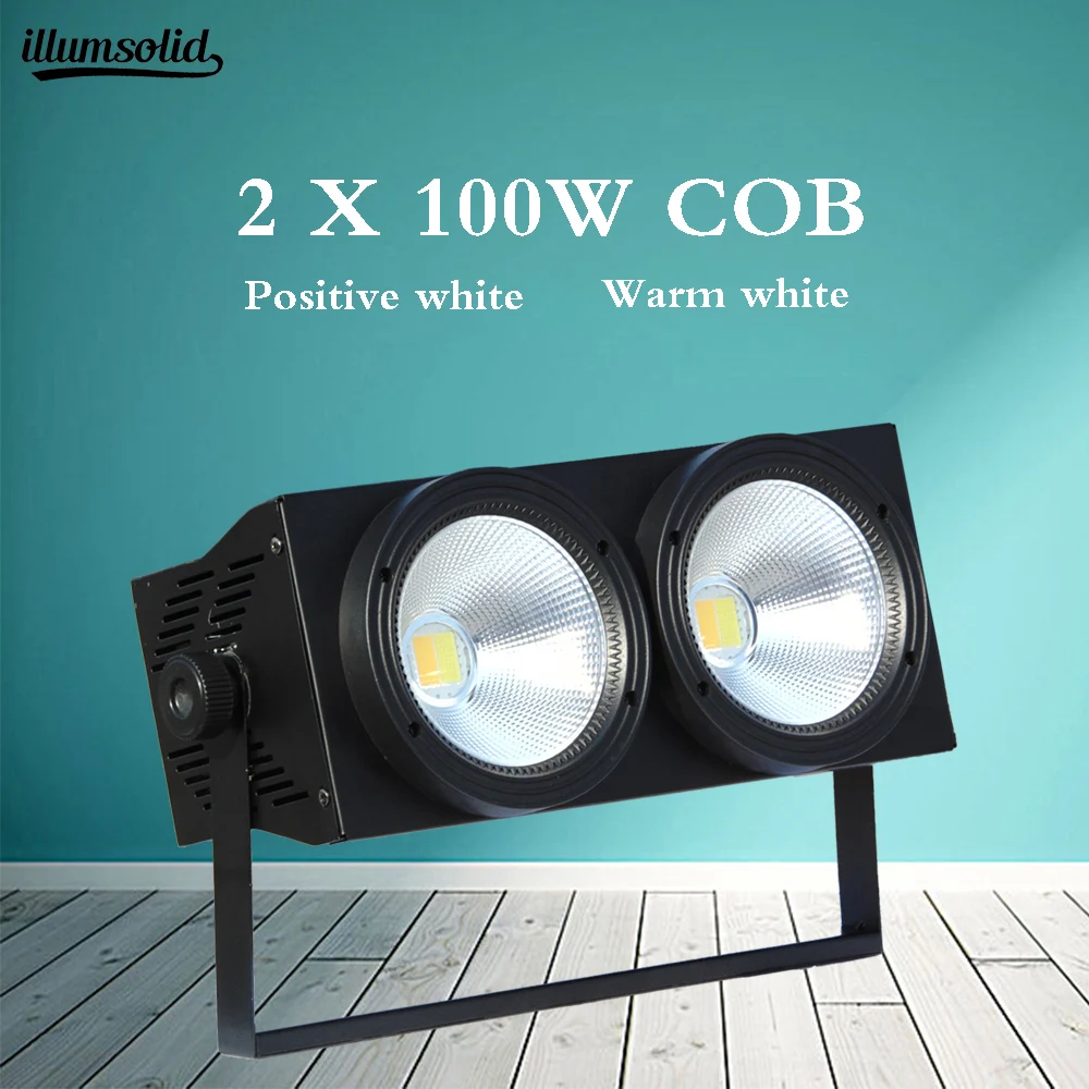 Светодиодный par фары rgbw 2x100 w COB сценическое осветительное оборудование светодиодный фронтальное освещение сцены
