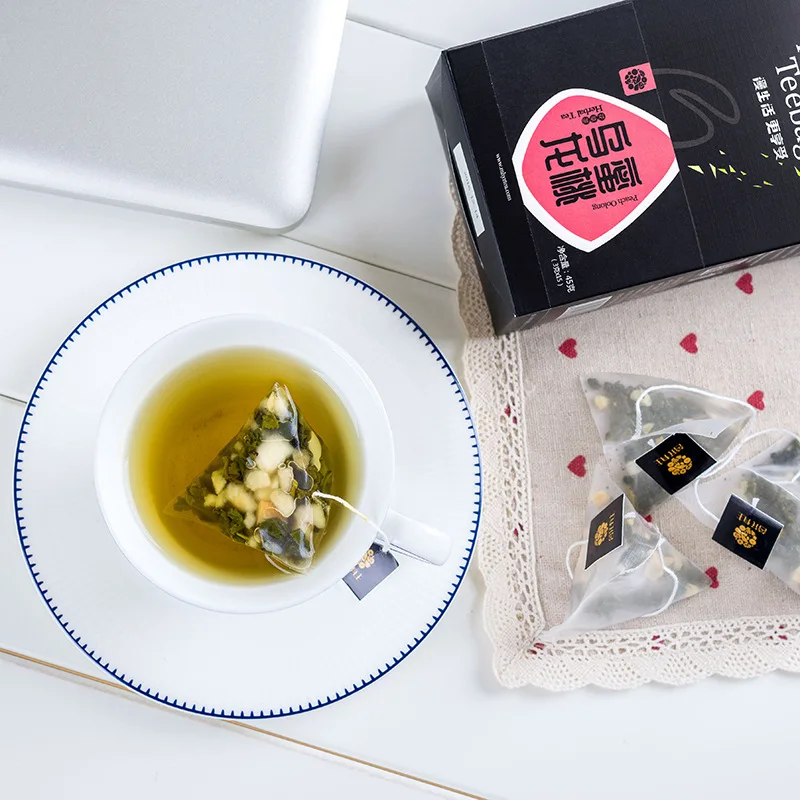 

Peach Oolong Tea Biodegradable Bags Tea Making in Combination Bags of Flowers and Fruits Triangle Pack Cool and Hot Tea Making