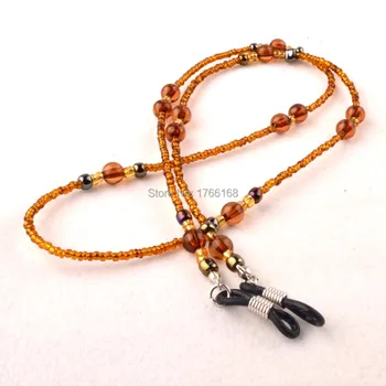 

Wholesale 20PCS Brown Acrylic Beads Glasses Sunglasses Spectacles Chain Cord Holder with excellent silicone ends
