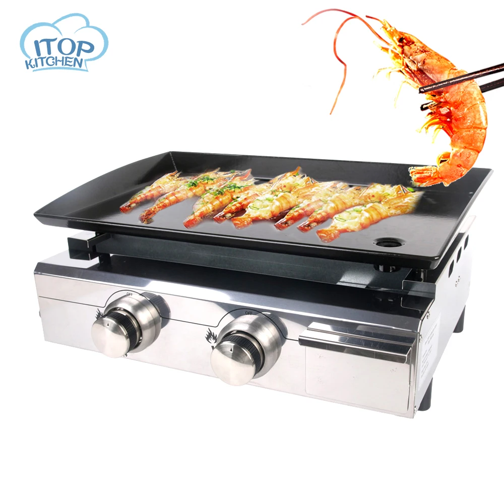 Stainless Steel Flat Top Griddle Grill Topper Outdoor Gas Stove Cover Plate Pan