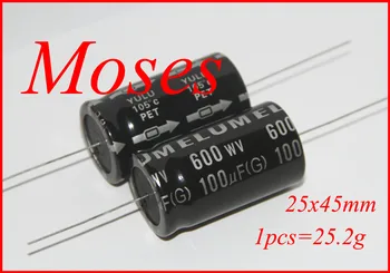 

600v 100uf 100% Original new Axial audio electrolytic capacitor capacitance 25x45mm