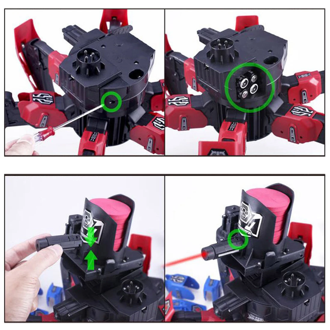 2.4G Electric Remote Control Foam Dart Shooting Robot DIY Intelligent Combat With Six-Foot Spider Toys For Children Red