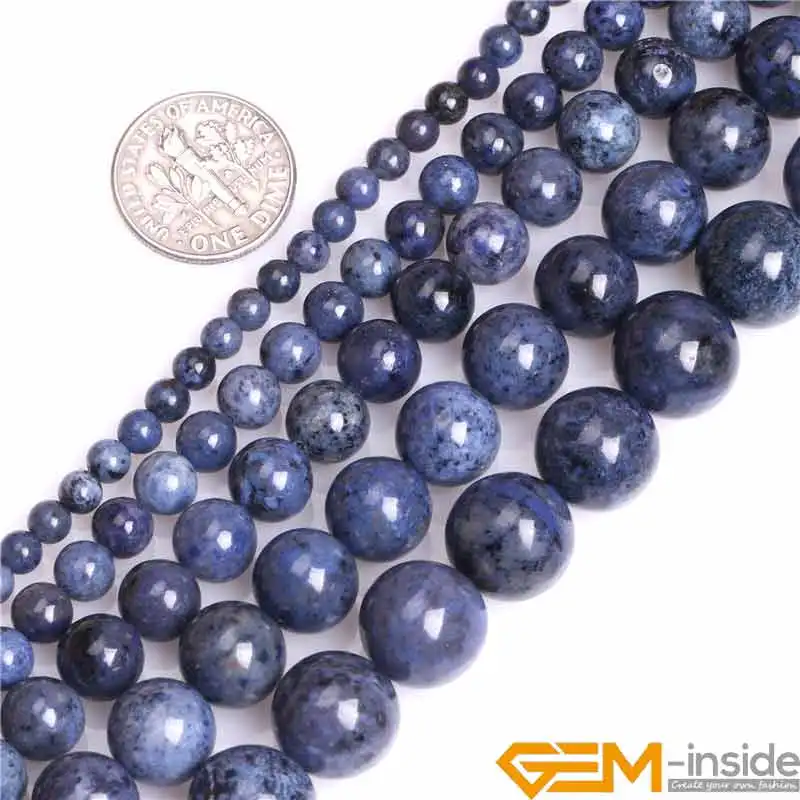 

4/6/8/10/12mm A Grade Natural Dumortierite Stone Gem Stone Semi Precious Dark Blue Round Beads Loose Bead For Jewelry Making 15"