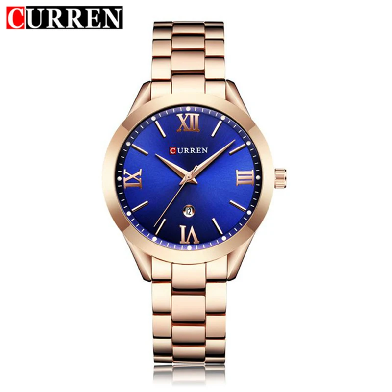 CURREN 9007 новые женские часы Топ люксовый бренд кварцевые Дамская мода платье