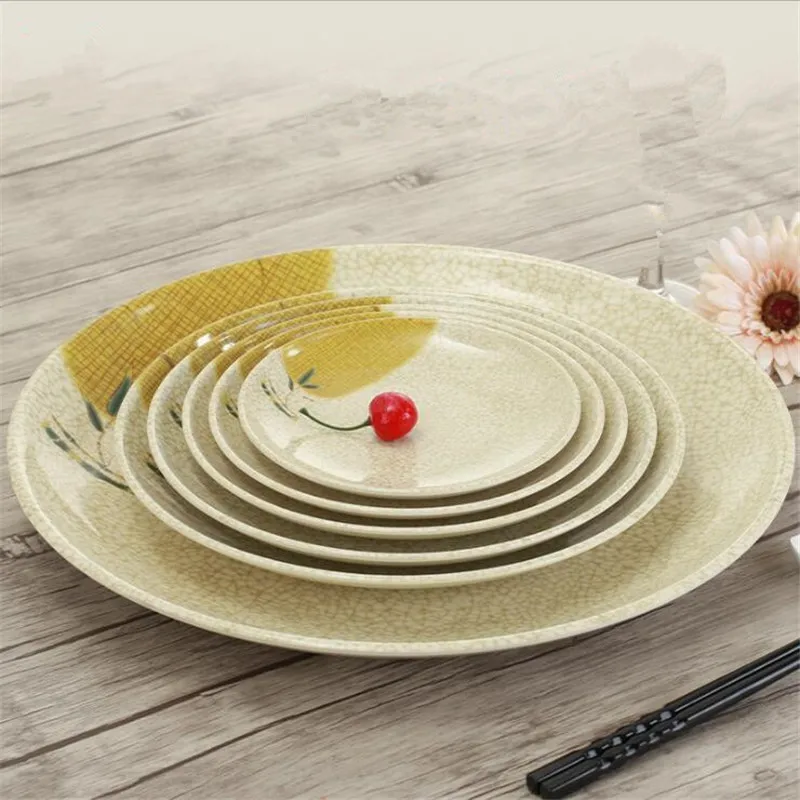 

High-grade plastic plate rice dish melamine tableware round dessert plates