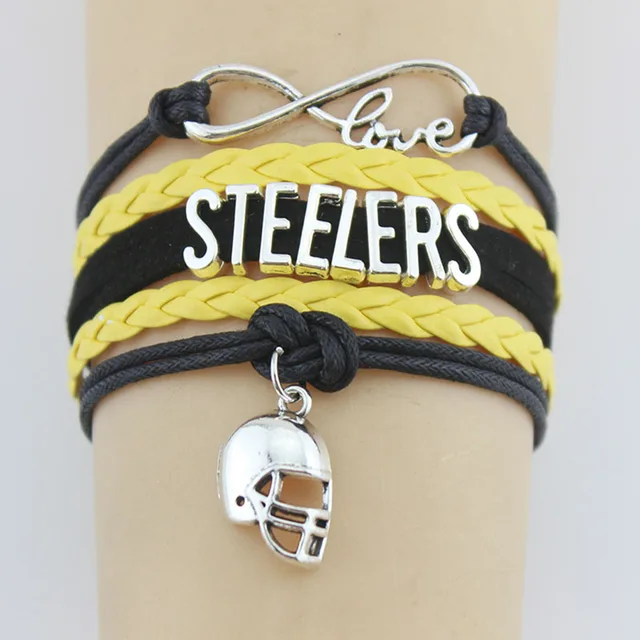 10 Pieces Lot Infinity Love Steelers Bracelets Sport Charm Handmade 10 Pieces Lot Infinity Love Steelers Bracelets Sport Charm Handmade Rope Leather Weave