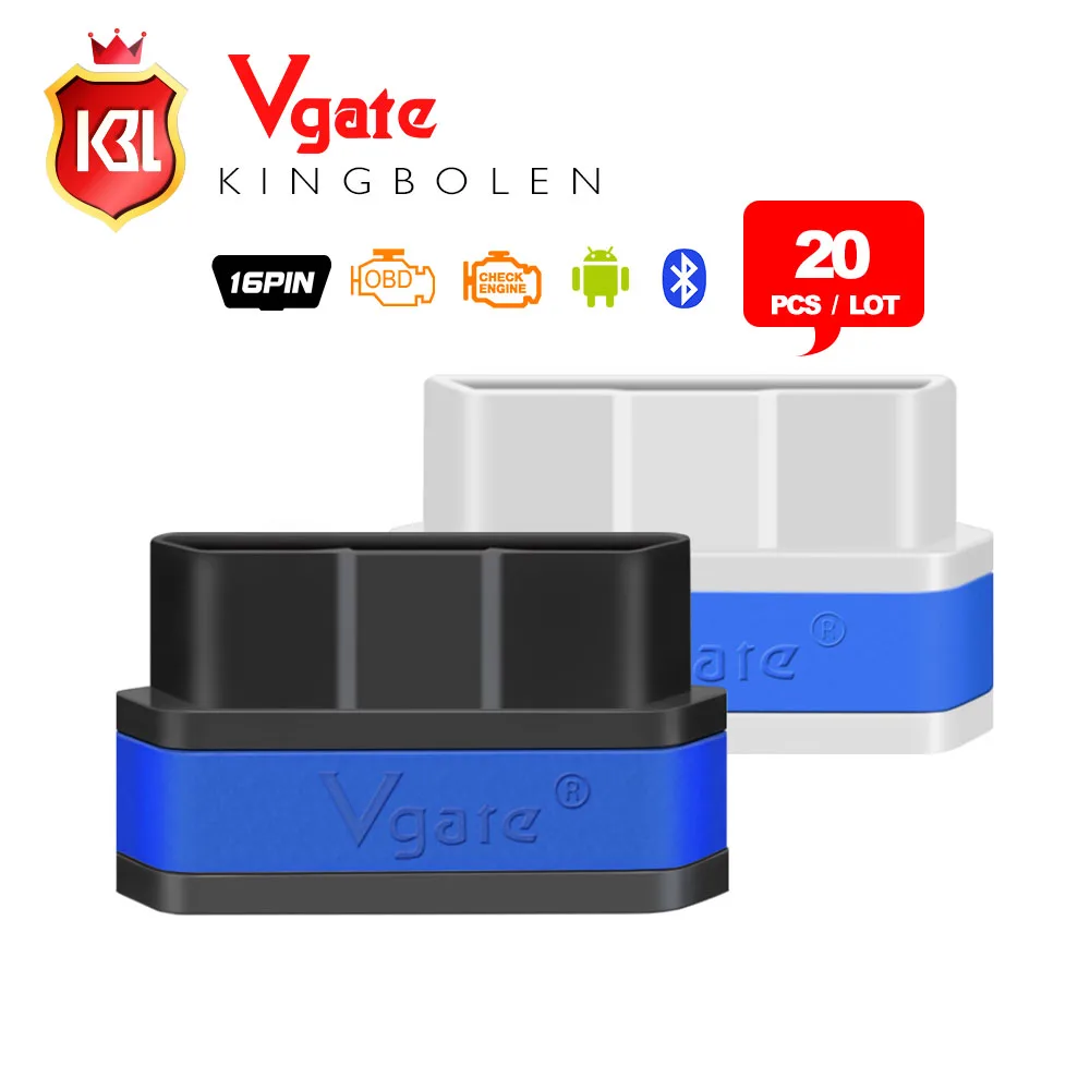 20 шт./лот Оригинал vgate Икар 2 Bluetooth OBDII ELM327 iCar2 Bluetooth инструмент vgate коннектор для прибора бортовой диагностики интерфейс для Android 8 видов цветов