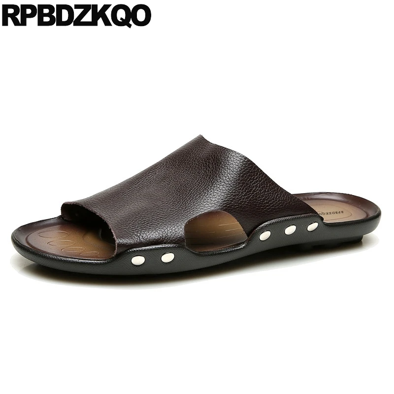 

Shoes Men Sandals Leather Summer Casual Soft Japanese Brown Outdoor Beach Designer Slippers Nice Native Slides White Waterproof