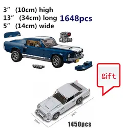 Купить 10265 и отправить 10264 в подарок Technic серии 1967 Mustang GT строительные блоки кирпичи Детские модели автомобилей подарки игрушки
