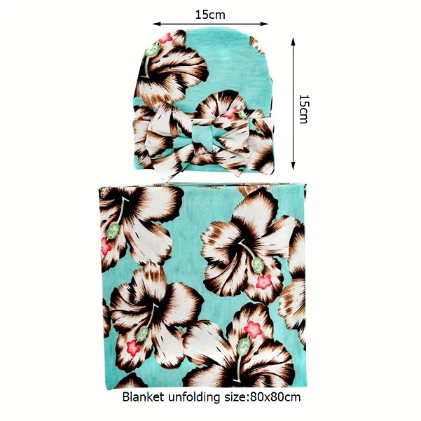 Конверт для новорожденных; Комплект пеленок с шапочкой; детские одеяла для девочек и мальчиков с цветочным принтом; детское постельное белье; пеленка для фотосессии - Цвет: 12