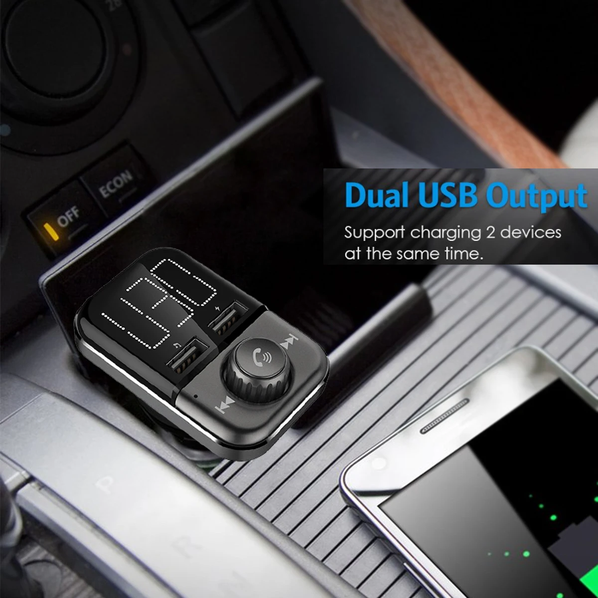 BT72 Быстрая зарядка 3 0 двойной usb порт автомобильное зарядное устройство Bluetooth