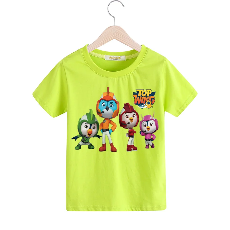 Child Kids Cartoon Top Wing Print Tee Top Clothing Children Summer Short Sleeve T-shirts Costume Boys Girls Casual Tshirts TX157 (7)