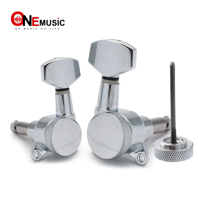 Chrome Inline Locked String Guitar Tuning Pegs keys Tuners Machine Heads for strat Style