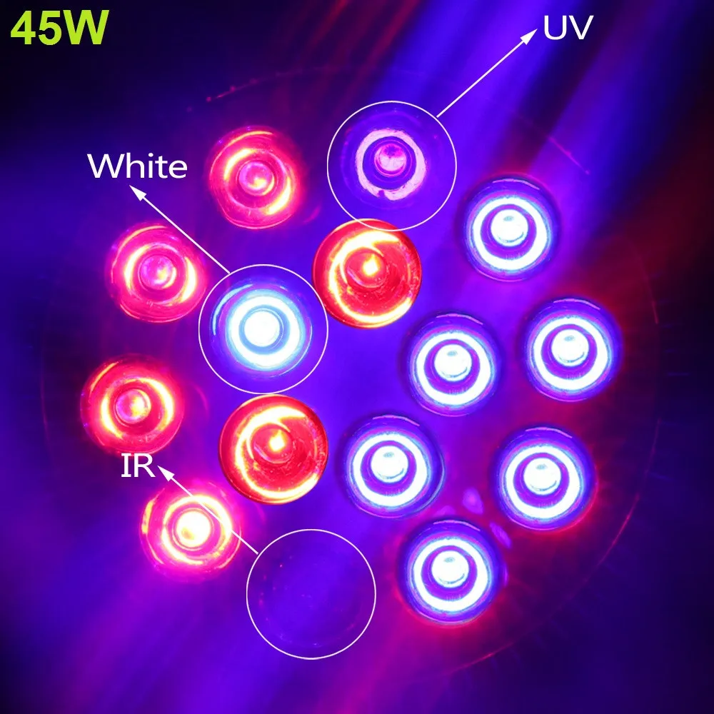 Растет свет 15 Вт/21 Вт/27 Вт/36 Вт/45 Вт/54 Вт полный спектр E27 растений лампы для садовые растения цветения Veges и системы гидропоники