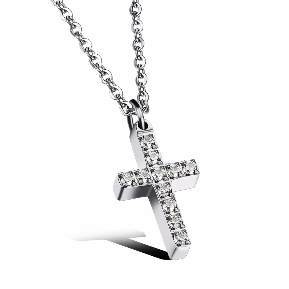 Ожерелье с кристаллами из нержавеющей стали розовое золото|necklace gold cross|cross choker
