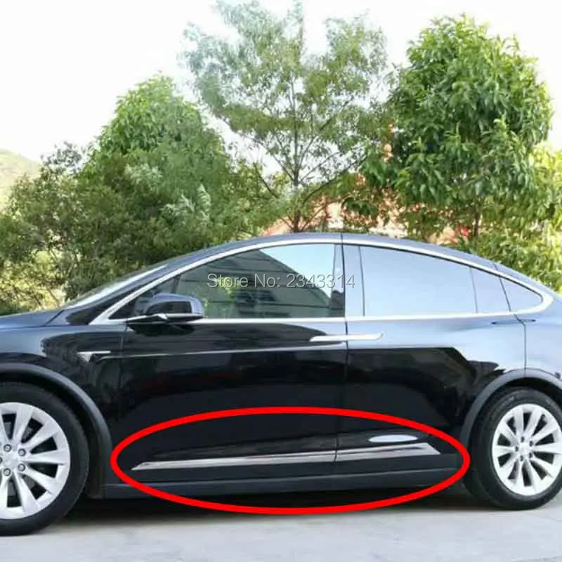 Для- Tesla модель X Бортовая дверь abs корпус литья отделка Защитная полоска Защитная крышка наклейка внешние аксессуары для стайлинга автомобилей