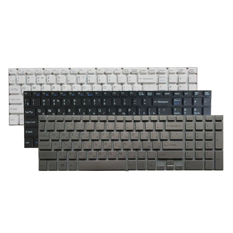 Новая русская клавиатура для ноутбука Sony VAIO SVF152A29M 149239831 белый/черный/серебристый