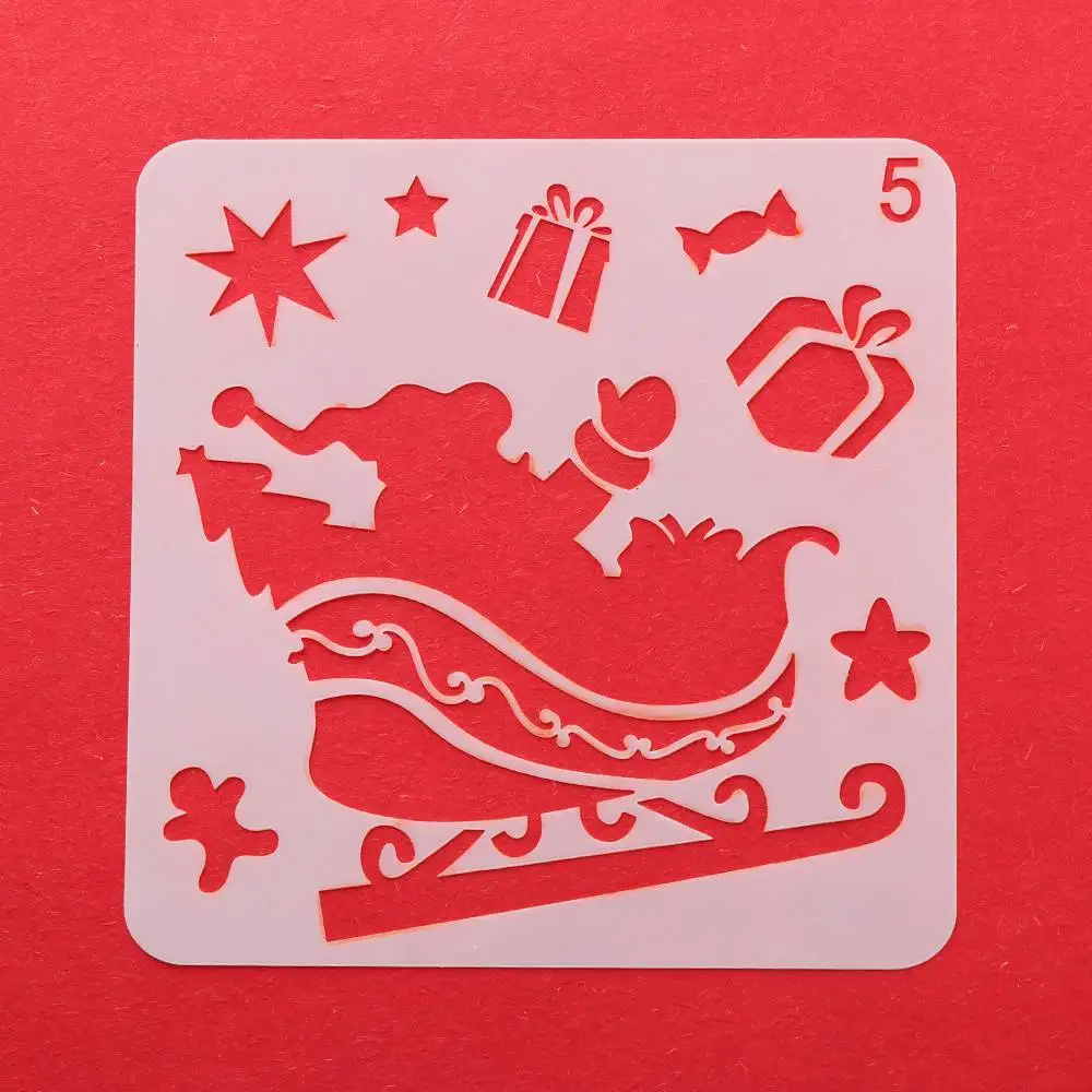 DIY рождественское ручное творчество полые многослойные трафареты для настенной живописи Скрапбукинг штамп альбом креативная декоративная тисненая картонная открытка