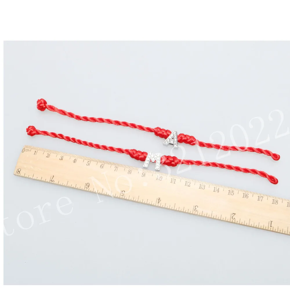 LUMPERA-Z хрустальные буквы прелести с красной веревочки повезло Браслеты для Для женщин шнур Строка ювелирные изделия ручной работы для пары Рождественский