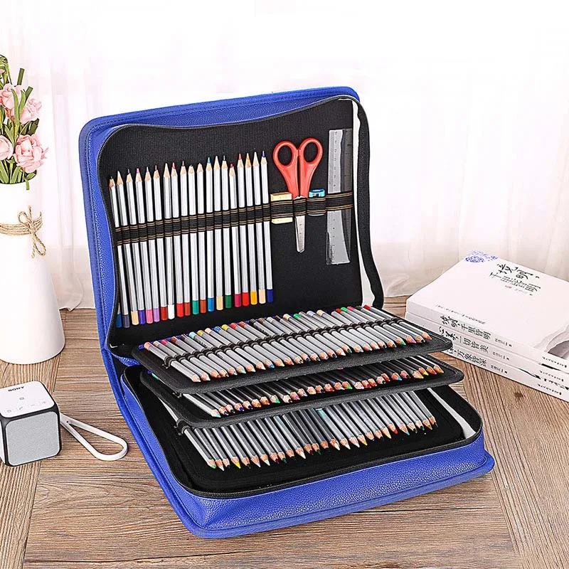 

180 Holders 4 Layers High Quality Waterproof Detachable Sketch Pencil Bag Multi-function Painting Storage Pencil Case Supplies