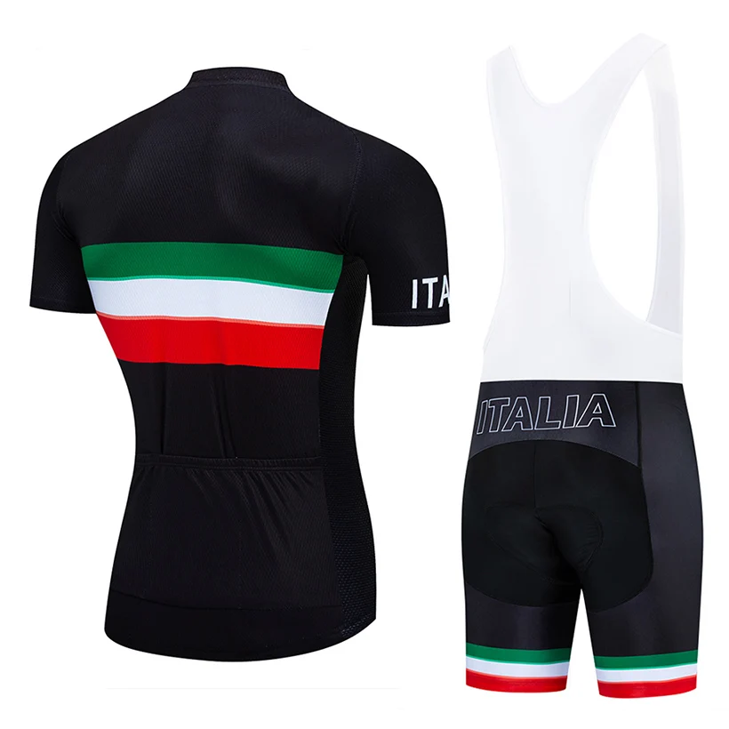 ITALIA Cycling Jersey 9D Gel Bib Set Black Bicycle Clothing Ropa Ciclismo Bike Wear Clothes Mens Short Maillot Culotte Suit