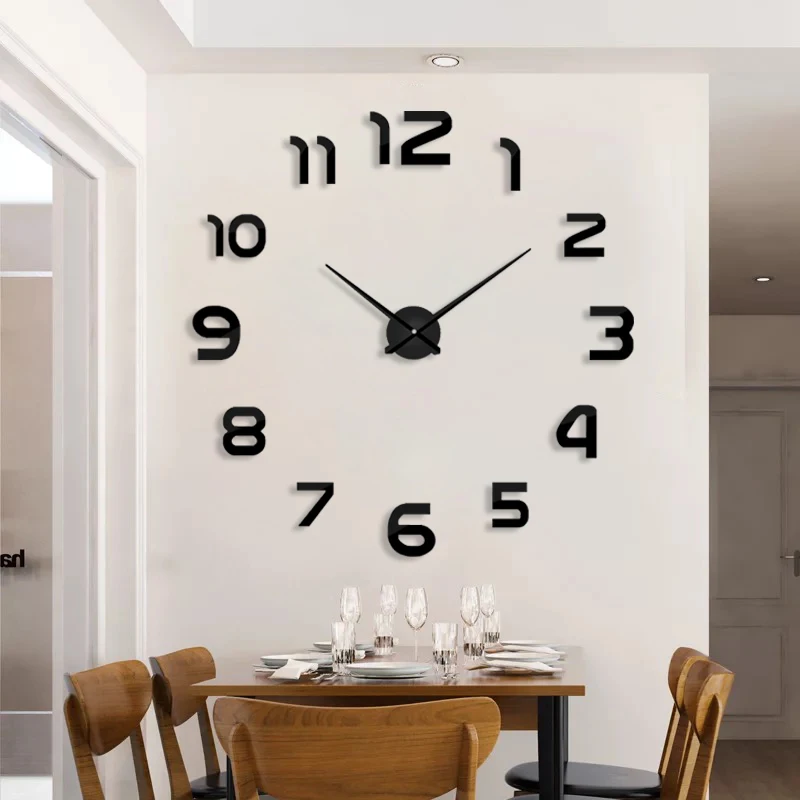 

2019 digital wall clock diy modern design resizable 3d effect metal acrylic material free shipping