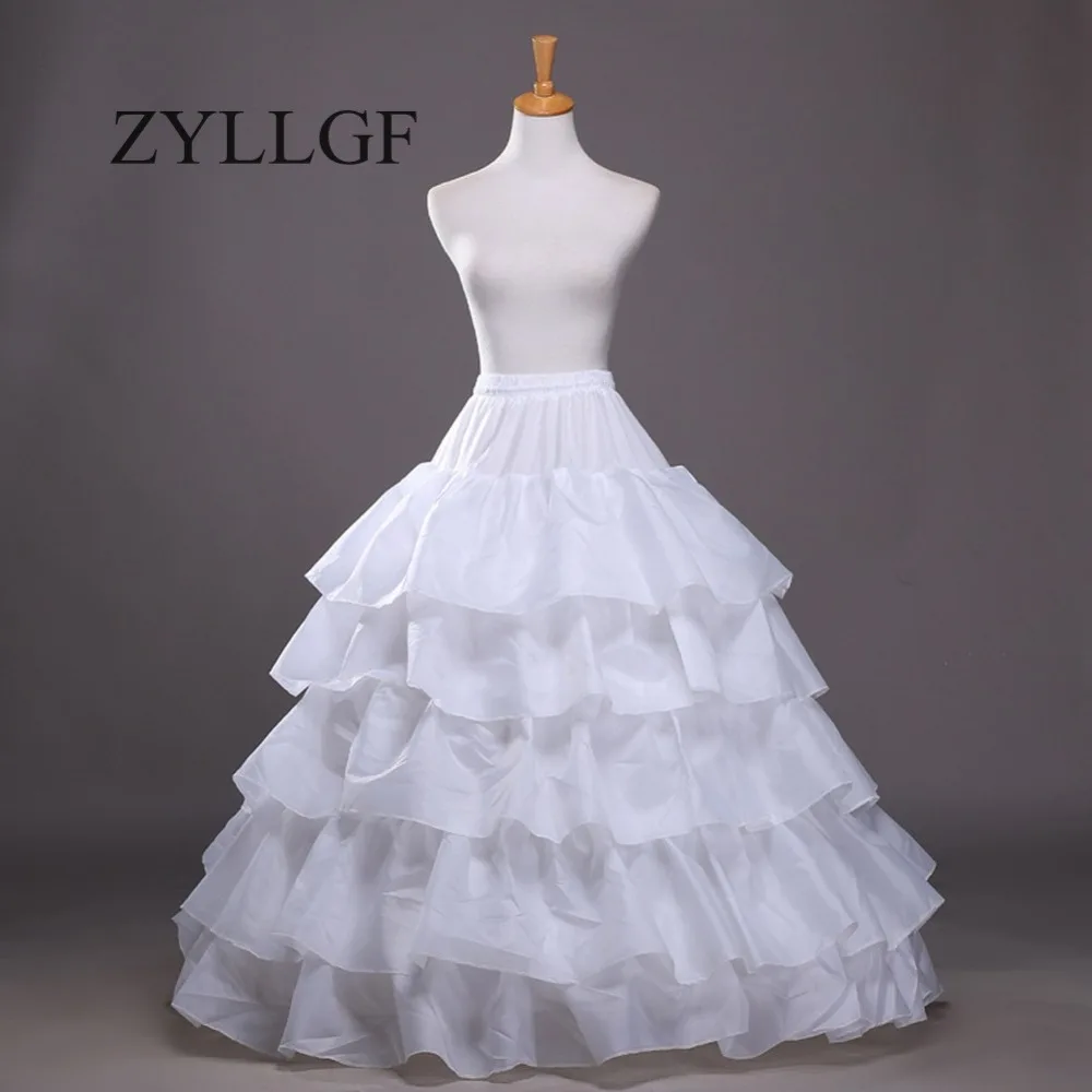 ZYLLGF бальное платье 4 Hoops 5 слоев Нижняя юбка для пышное свадебное платье кринолин Свадебный подъюбник аксессуары WP3