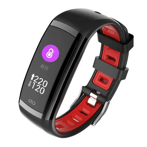 Красный Сердечный ритм SmartWatch Для мужчин умный Браслет для измерения артериального давления IP67 Водонепроницаемый умный Браслет шаги спортивные Smart band лучшие подарки для друзей - Цвет: Красный