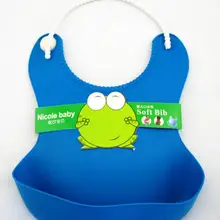 Регулируемый младенцев Милые силиконовые Водонепроницаемый нагрудники Дети Отрыжка Полотна ребенок Обед нагрудники