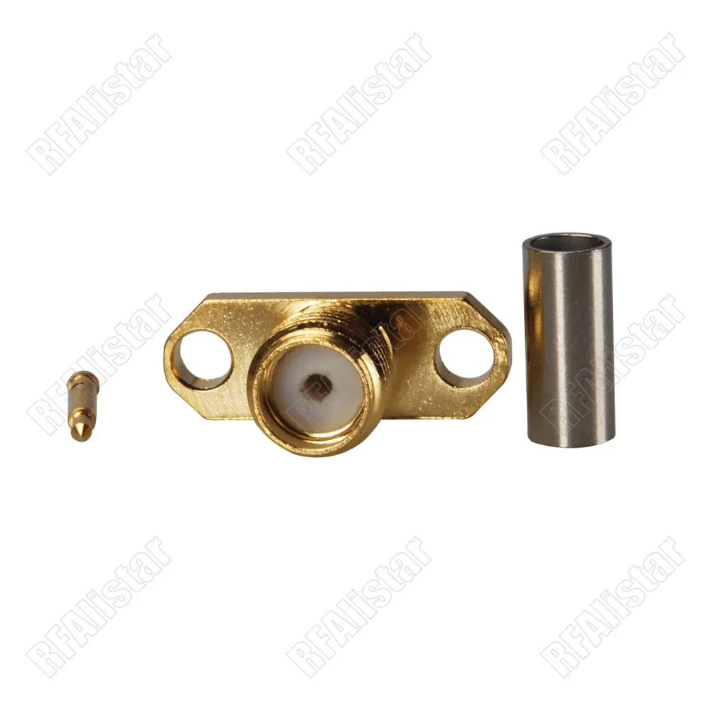 10 шт. RP SMA 2 отверстия Jack (штырь) ромбовидный фланец обжимной для RG174 RG316 RF