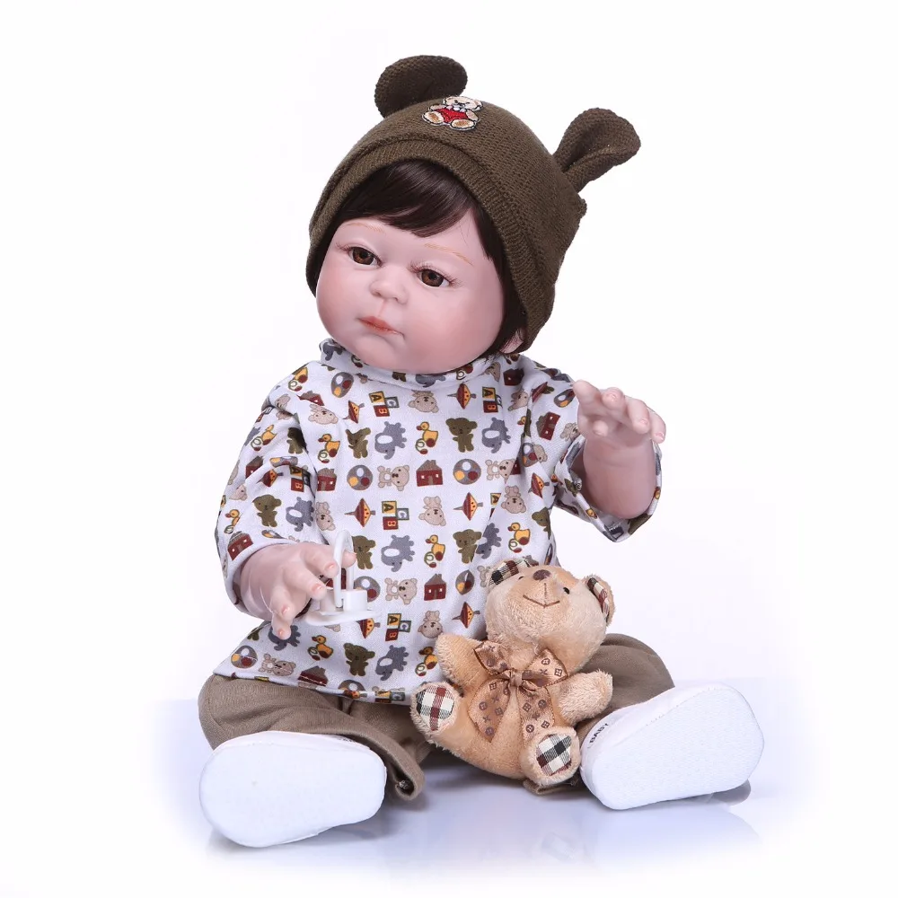 NPK кукла menino bebes reborn 20 "50 см настоящий малыш мальчик полный Силиконовый reborn baby doll игрушки для ребенка подарок можно купать boneca