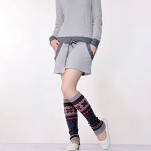 Специальное предложение, одна пара, модные вязаные шерстяные гетры с рисунком снежинки, один размер