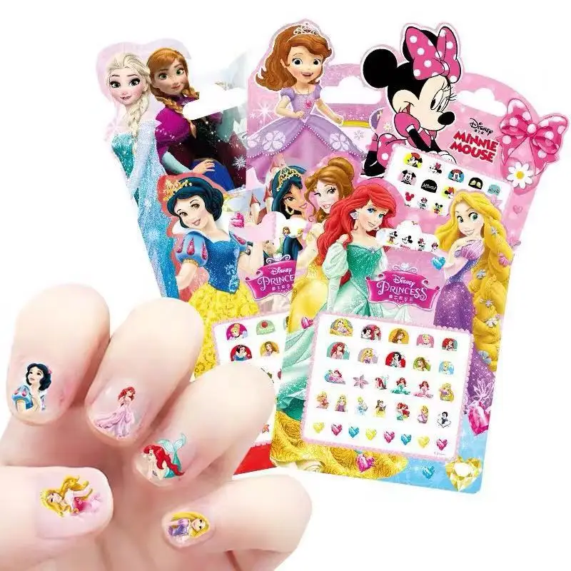 Мультяшные наклейки для ногтей Disney Микки Маус Минни Холодное сердце Эльза Анна