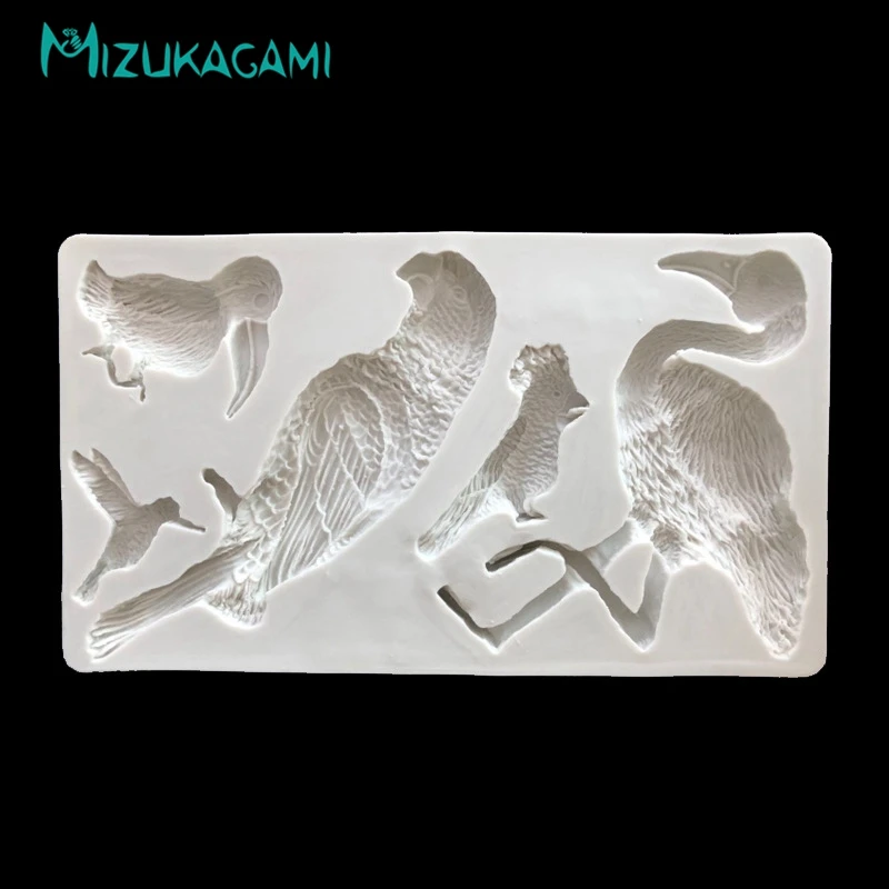 

Silica Gel Mould with Turn Sugar for Valentine's Day Flamingo Parrot Long-billed Bird Roll Sugar Dry Perth Cake Decorative Choco