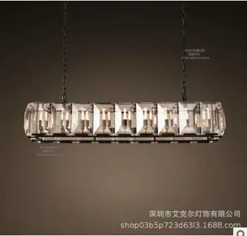 

American creative post-modern crystal chandelier Harlow rectangular crystal chandelier personality living room villa dining room