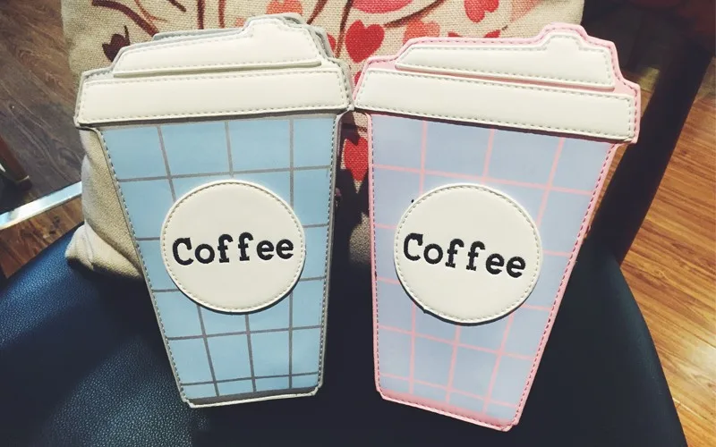 Забавная Модная личность милая кофейная чашка дизайн буквы хит цвет клетчатая мини-сумка на плечо с цепочкой дамская сумка-мессенджер кошелек